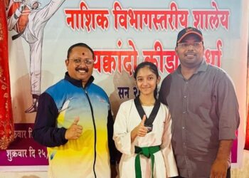 नाशिक विभागीय शालेय तायक्वांडो स्पर्धेत अनुभूती निवासी स्कूलच्या साची पाटील ला सुवर्ण पदक