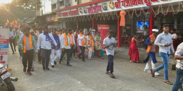 आ. राजूमामा भोळेंचे चिमुकले राम मंदिरात साकडे, गांधी नगर, गणेश नगर भागात काढली रॅली