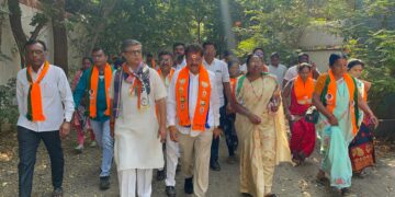 आ. राजूमामा भोळे यांचे गणपती नगर, रामेश्वर कॉलनी भागात ठिकठिकाणी जल्लोषात स्वागत