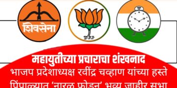 महायुतीच्या प्रचाराचा शंखनाद : भाजप प्रदेशाध्यक्ष रवींद्र चव्हाण यांच्या हस्ते पिंप्राळ्यात ‘नारळ फोडून’ भव्य जाहीर सभा